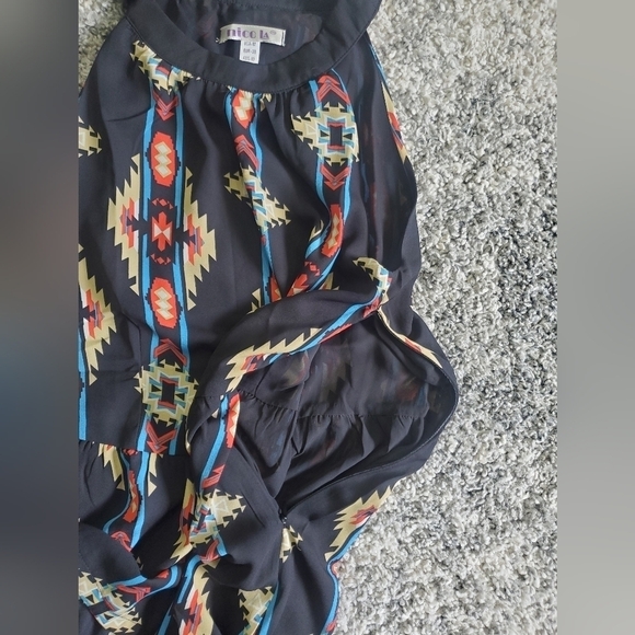 Bundle Only: Nicola Aztec print chiffon Flattering Flowy Midi women’s dress Sz M - Picture 5 of 13